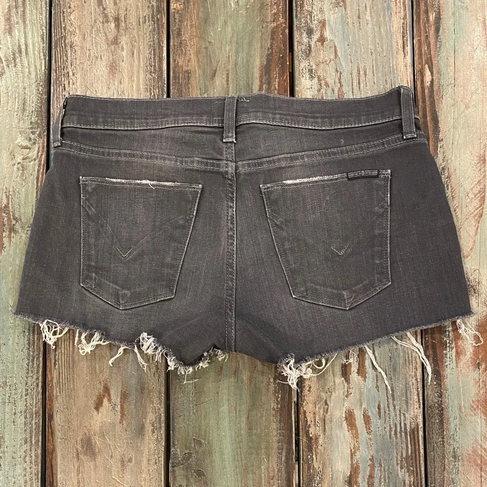 Hudson Sz 00 (26) Kenzie Denim Shorts Women’s Mid Rise Gray Stretch Cutoffs